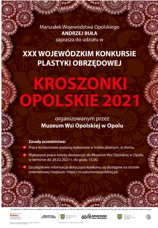 Plakat promujący konkurs kroszonkarski 2021