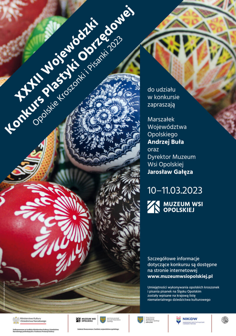Plakat informacyjny o Wojewódzkim Konkursie Plastyki Obrzędowej 