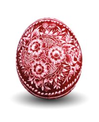 Jajko-kroszonka-z-motywem-kwiatowo-roslinnym-tlo-czerwone.