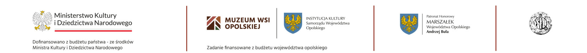 Informacja o dofinansowaniu projektu z budżetu państwa - ze środków Ministra Kultury i Dziedzictwa Narodowego oraz finansowania z budżetu Województwa Opolskiego.